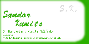 sandor kumits business card